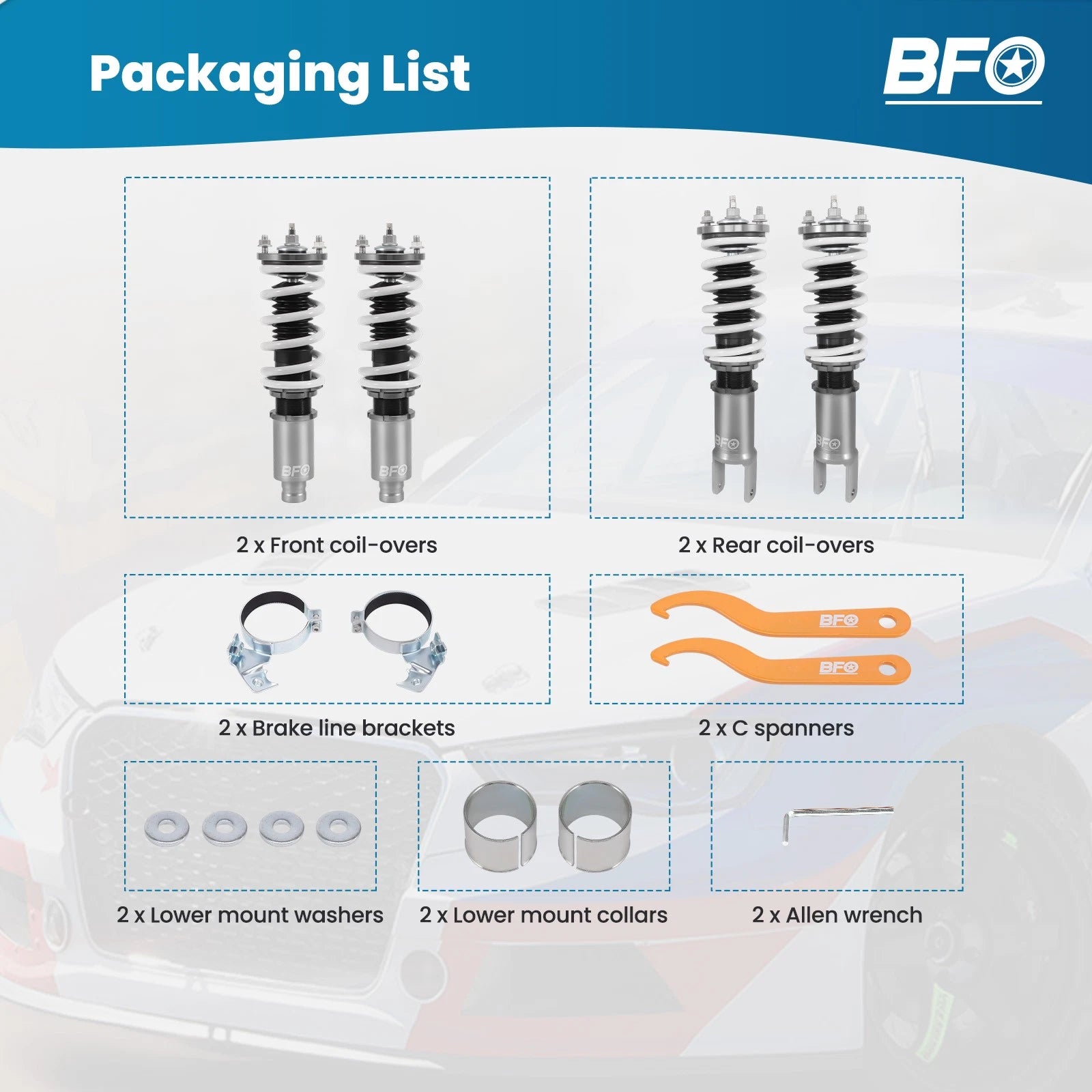Coilover 24 Way Damper Adjustable Kit for Honda Civic EK EJ EM (1992–2000)