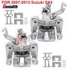 Set of 2 Rear Brake Calipers w/Bracket for Suzuki SX4 (2007–2013)