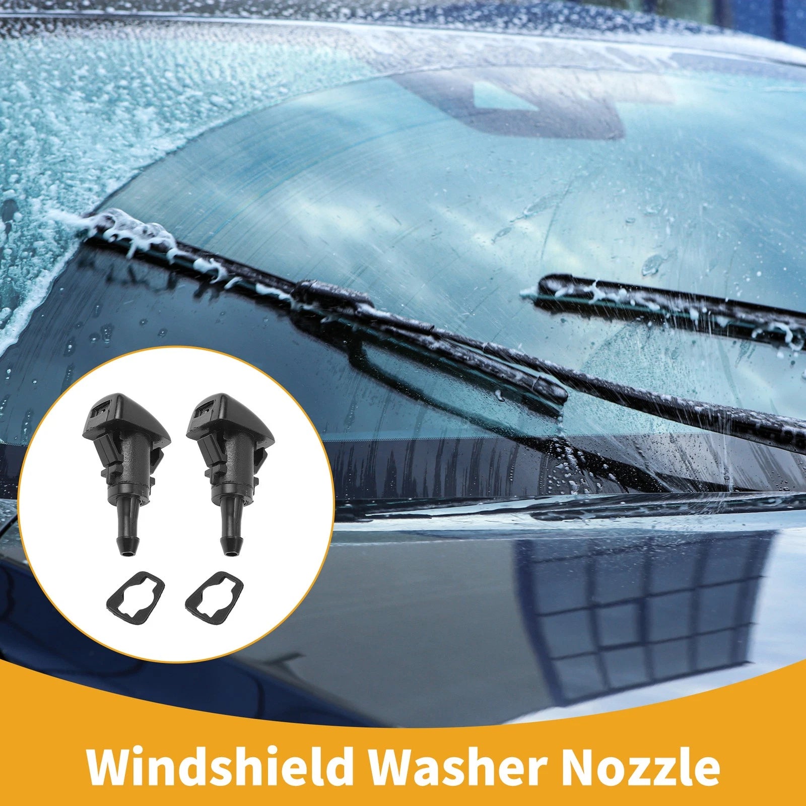 2X Front Windshield Washer Nozzle Gasket for Hyundai Santa Fe 