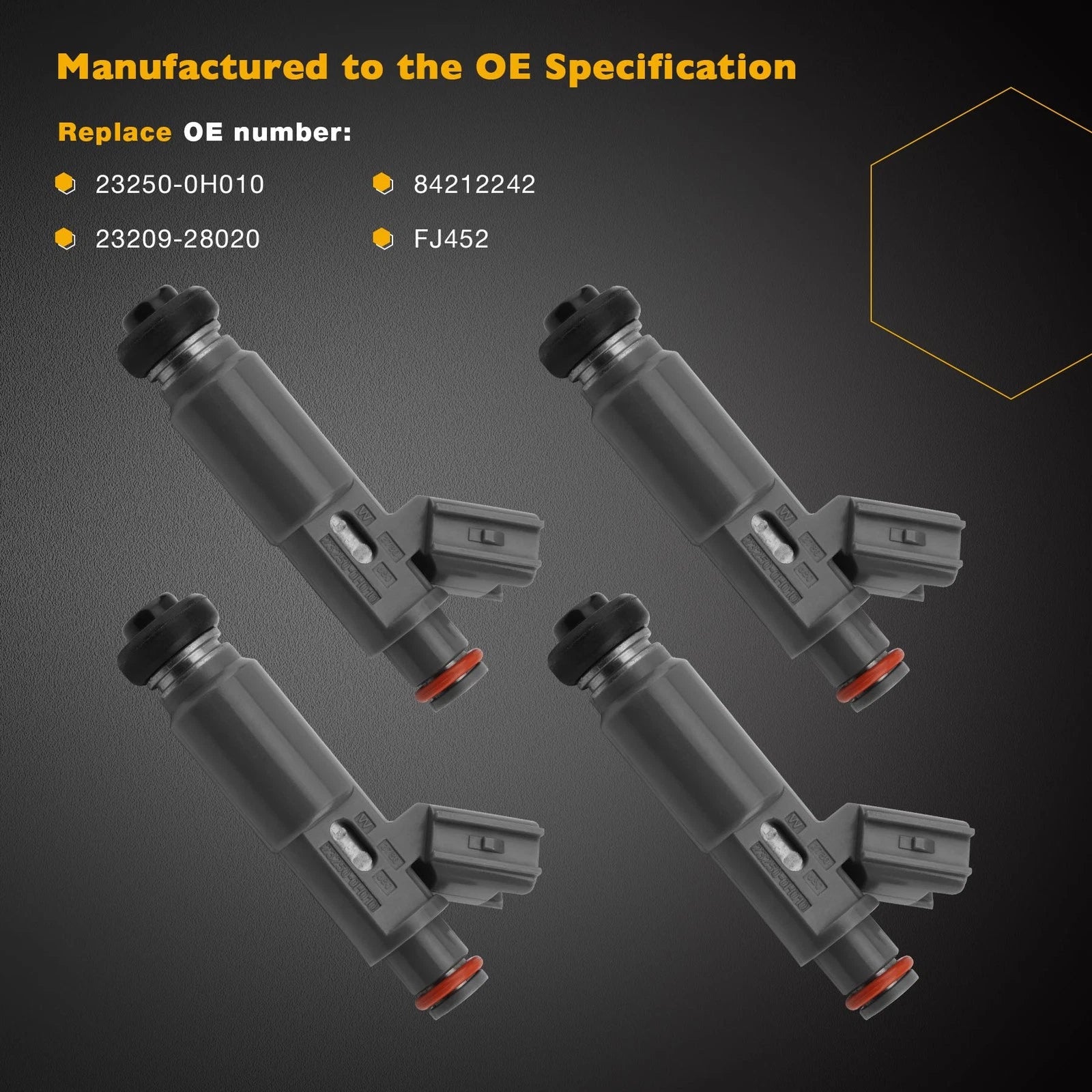 4X Fuel Injector Set for Toyota Solara Camry Highlander RAV4 (2002–2003) 23250-0H010