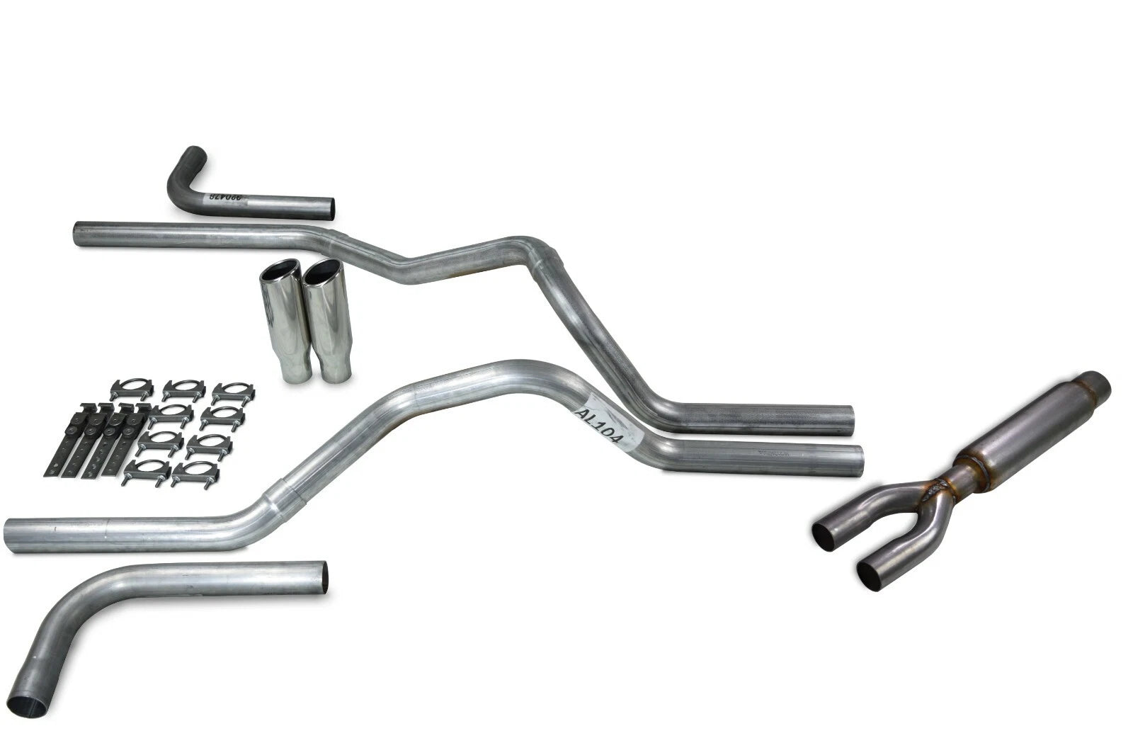 2.5" Dual Exhaust Kit for Ford F-150 (1987–1997) - Glasspack, Side Exit, Clamp On