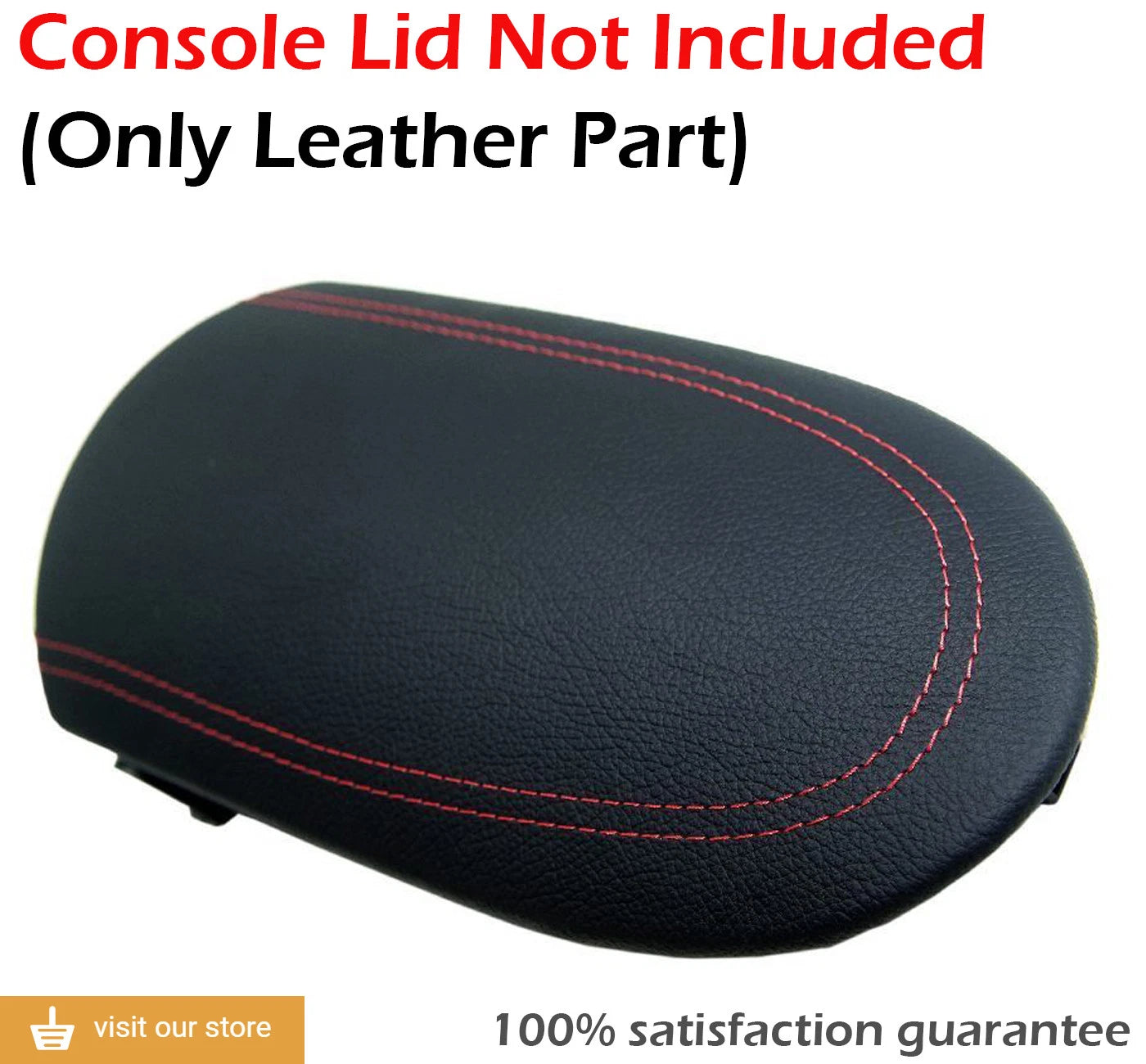 Center Console Armrest Cover for Nissan 370Z (2008–2019) Red Stitch