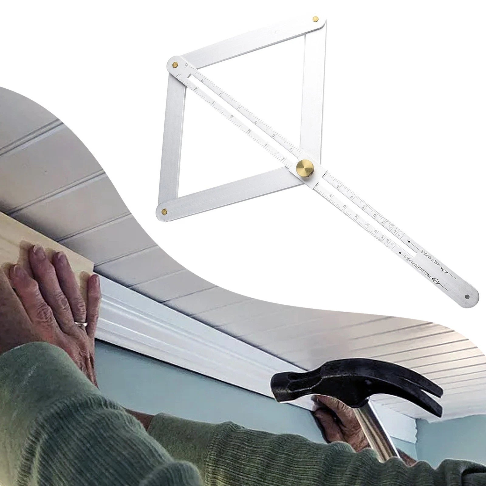 Square Protractor for Ceiling Corner Angle Finder (Foldable)