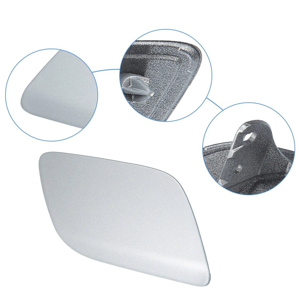 Front Right Headlight Washer Nozzle Cover for Audi Q7 (2007–2015) Silver Tone