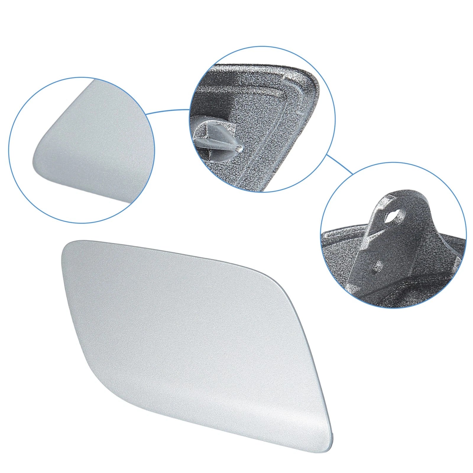 Front Right Headlight Washer Nozzle Cover for Audi Q7 (2007–2015) Silver Tone