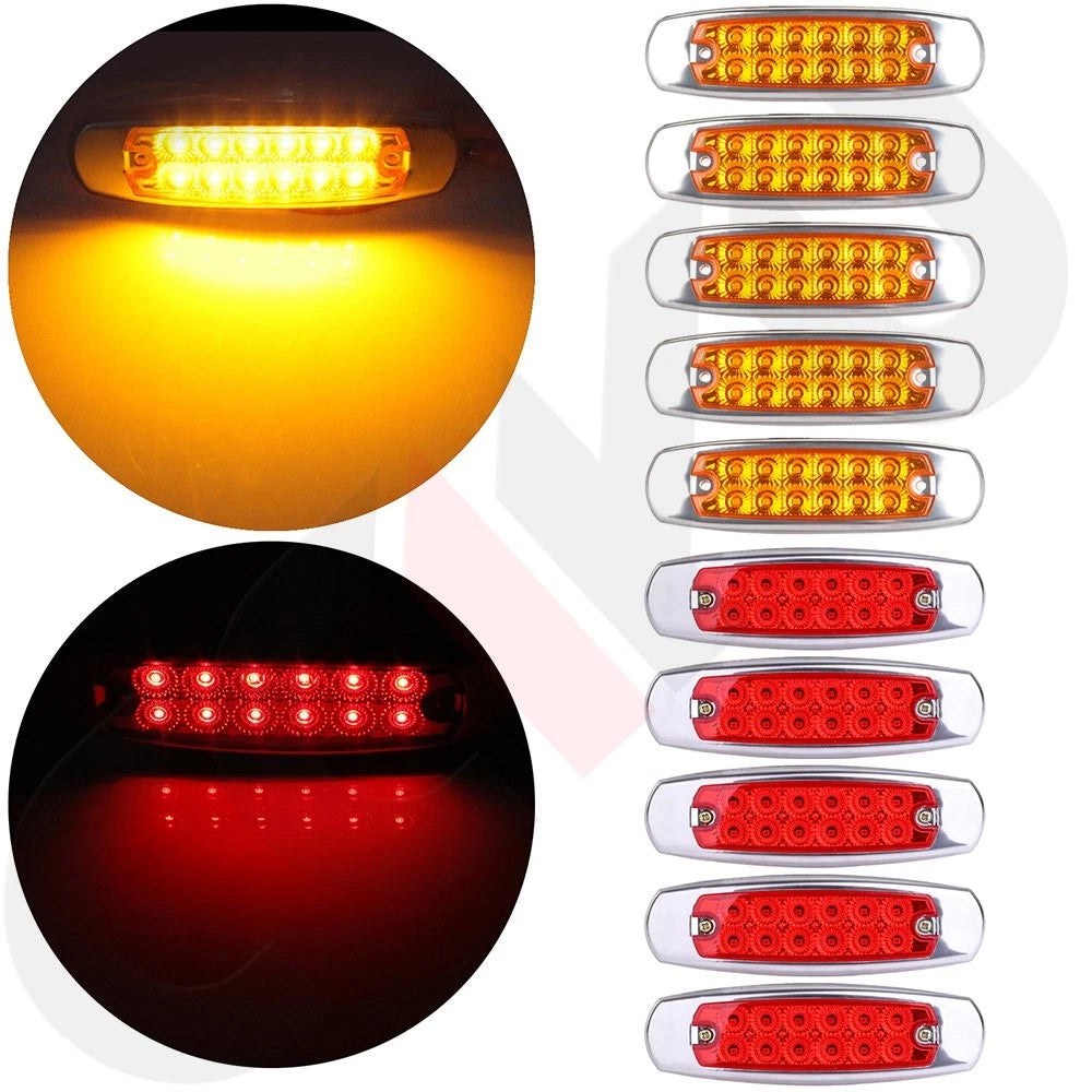 10x LED Side Marker Lamp for Freightliner Truck Trailer (12 LED)