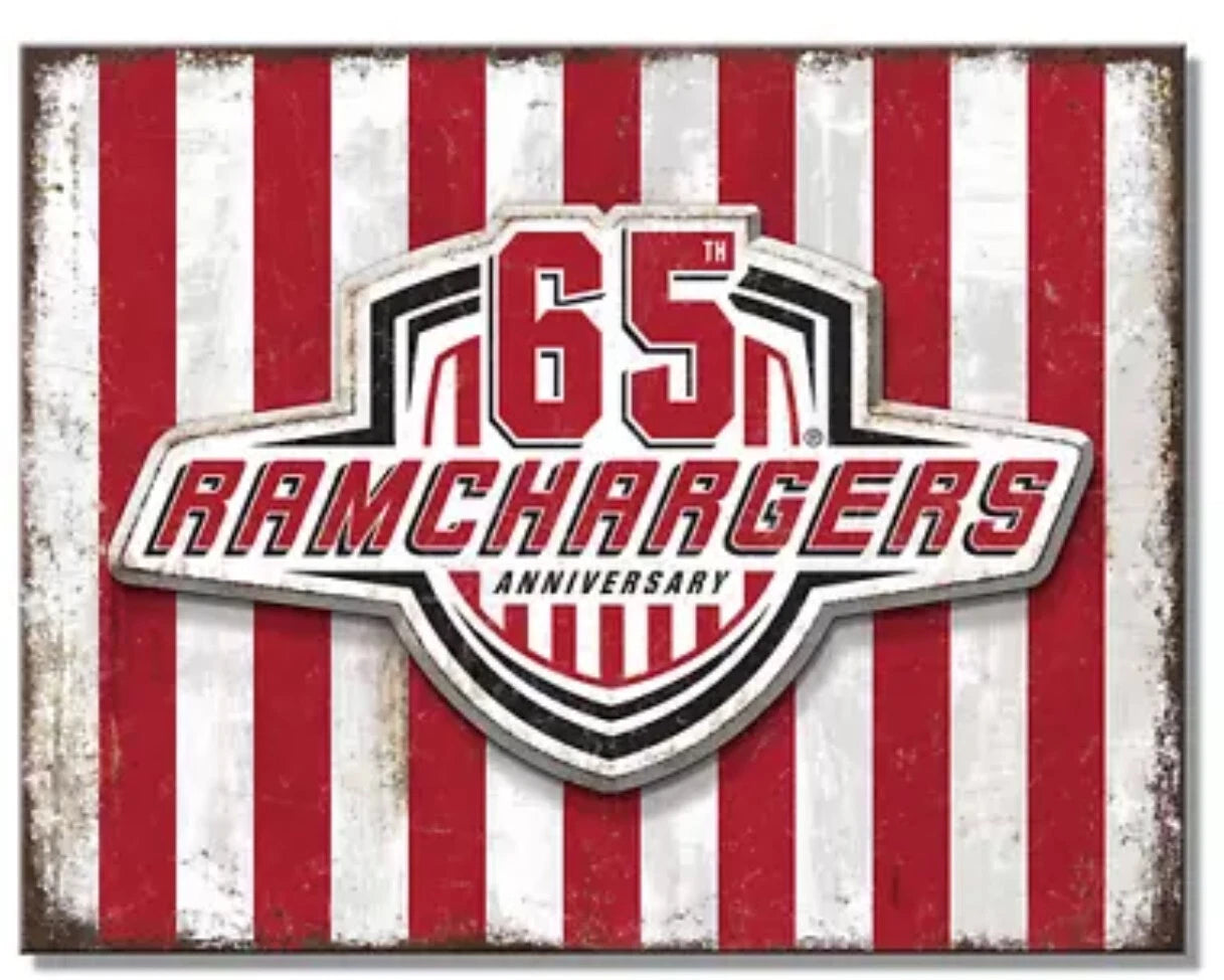 RamChargers 65th Anniversary Tin Metal Sign for Man Cave Garage Decor (12.5x16) #2797