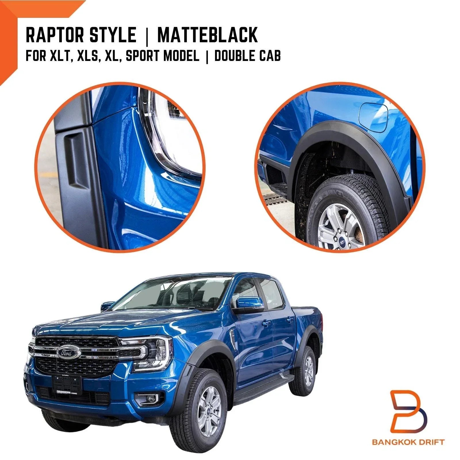 Fender Guard Flares for Ford Ranger PY 2022-2025 XL XLT XLS Sport No-Sensor