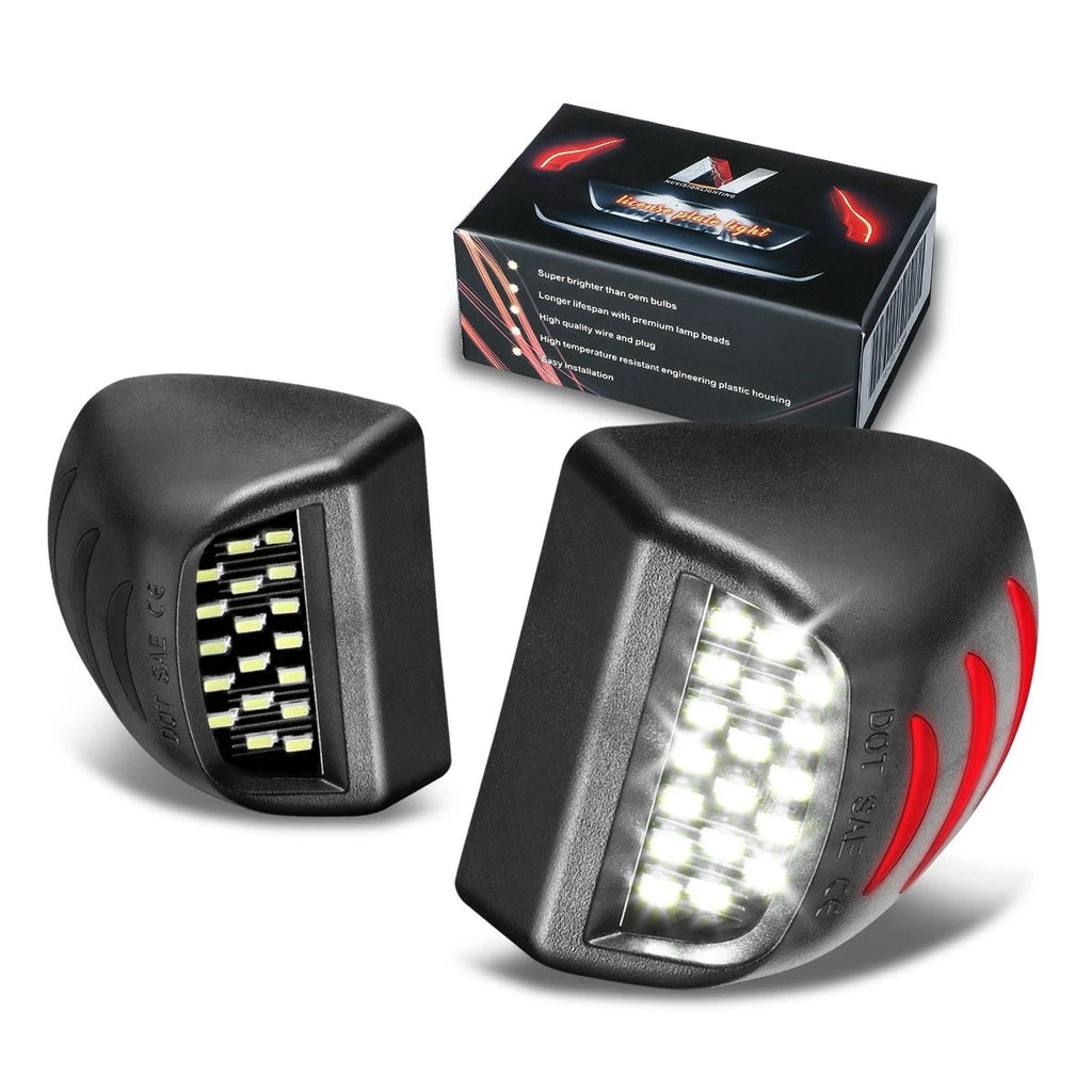 2X LED License Plate Lights for Silverado Sierra (2001–2014)