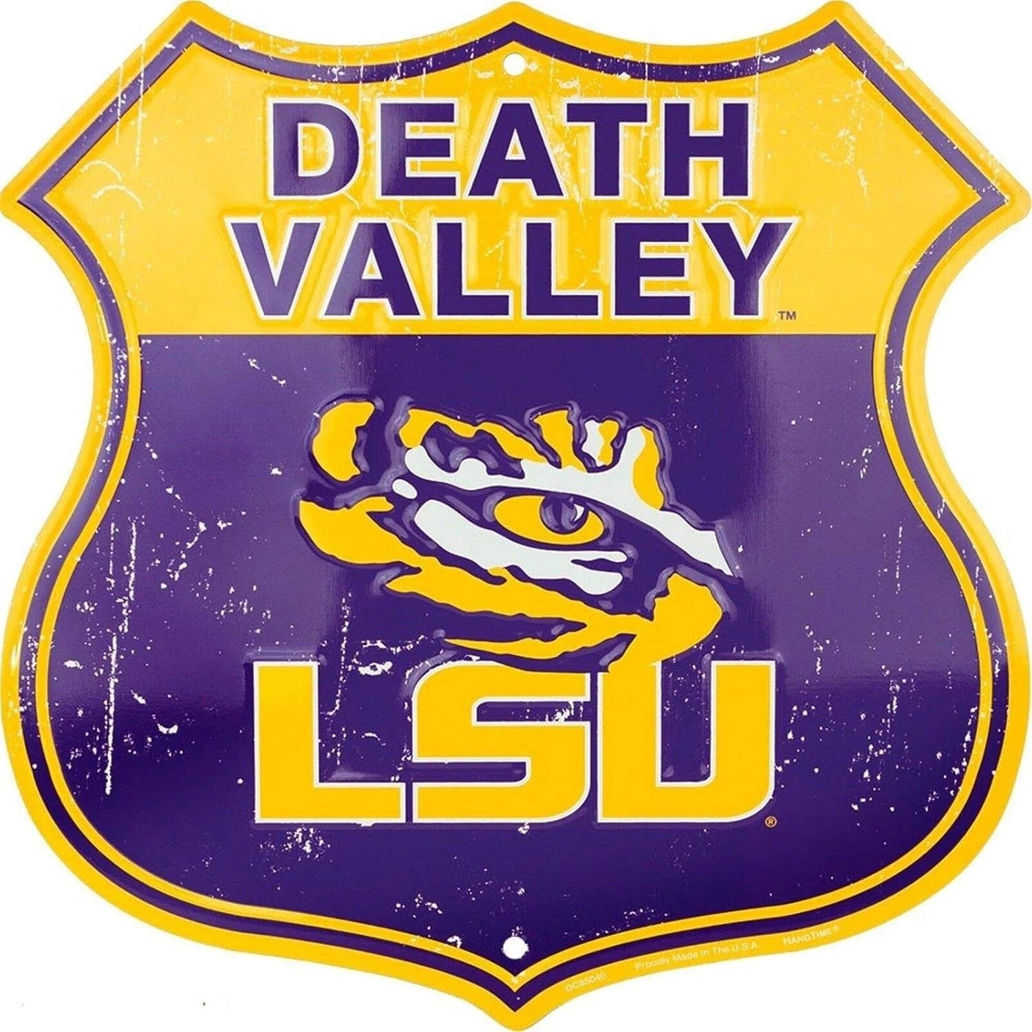 12" x 12" LSU Tigers Metal Sign for Man Cave (Death Valley)