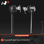 2X Front Outer Side Tie Rod Ends for Nissan Murano (2005-2007)
