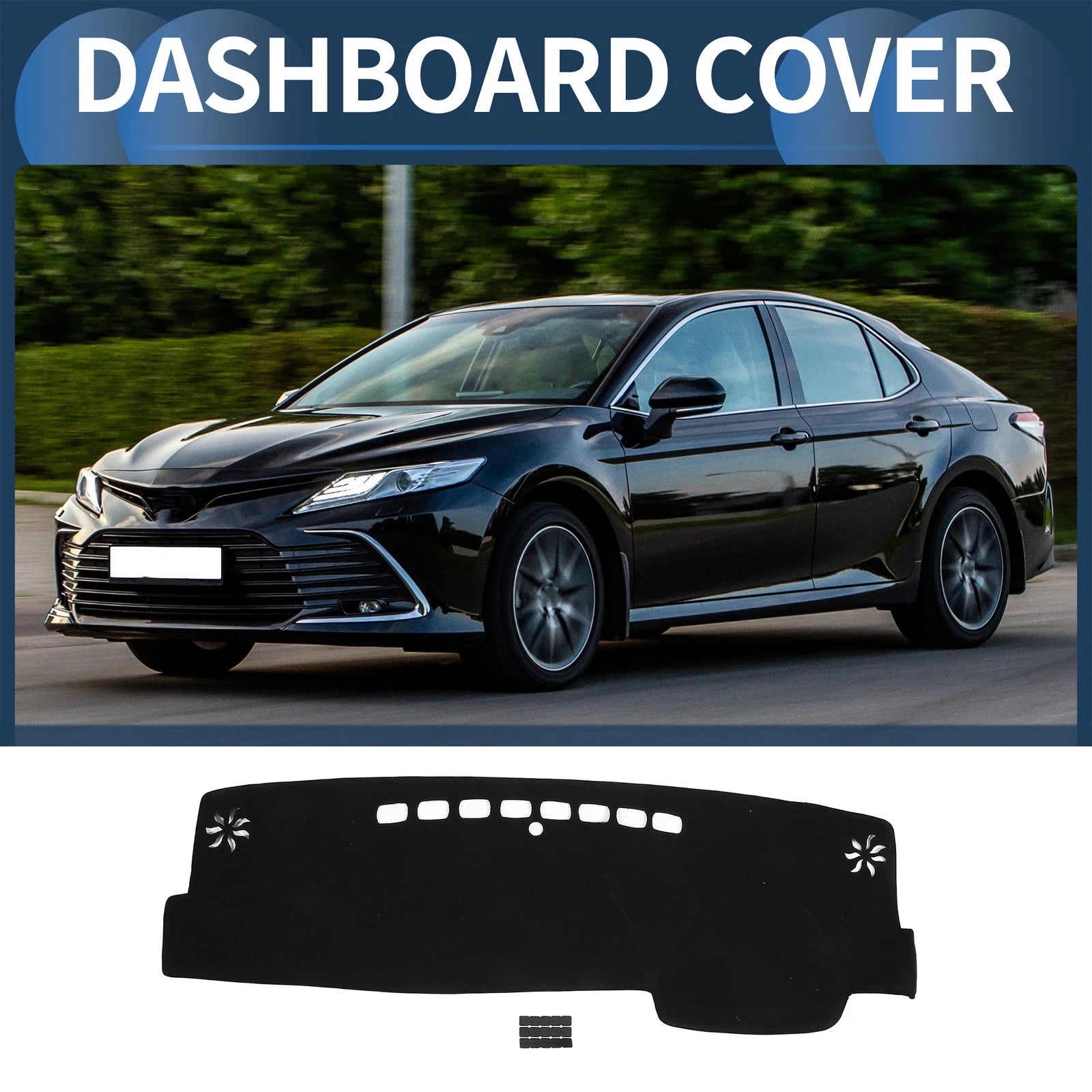 Dashboard Dash Cover Mat for Toyota Camry XV70 (2018–2023) Black Set of 1