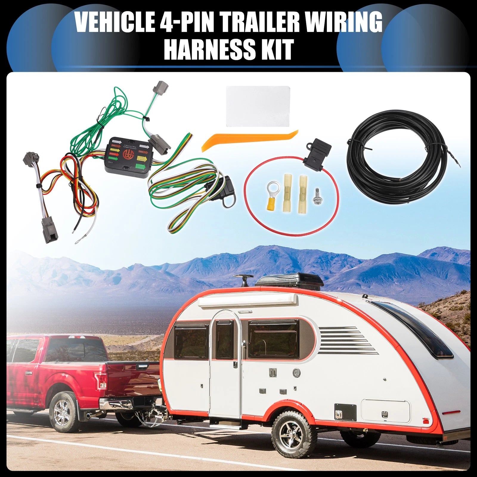 Set of 4-Pin Trailer Wiring Harness Kit for Ford Explorer (2020–2022)