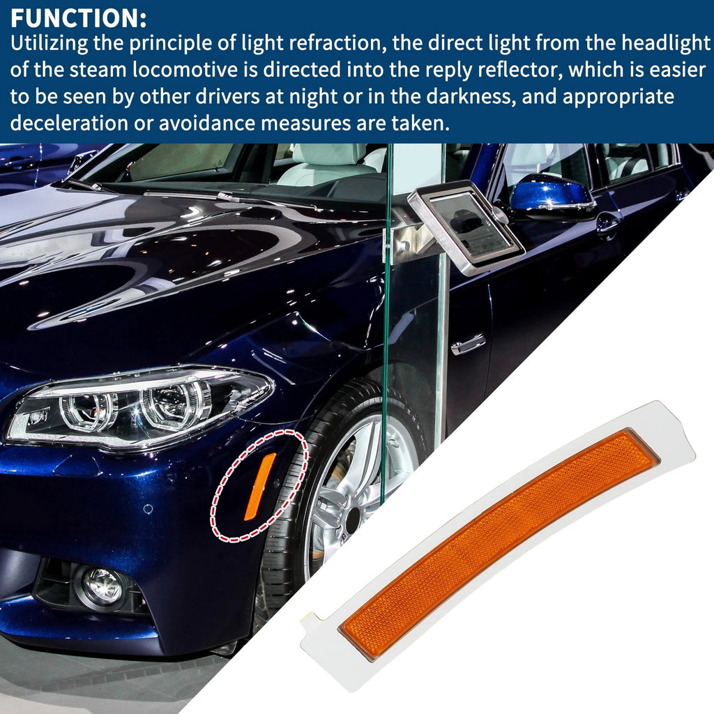 Bumper Reflector No. 63147199627 for BMW 550i GT (2010–2015) 1 Pcs Front Left