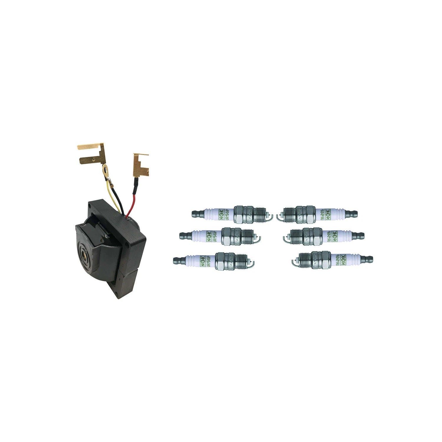 Ignition Coil & 6 NGK Platinum Spark Plugs Kit for Holden C20 G10 Omega Safari V6 (–)