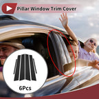 6 Pcs Car Door Pillar Window Trim for Honda Civic (2006-2011) Black
