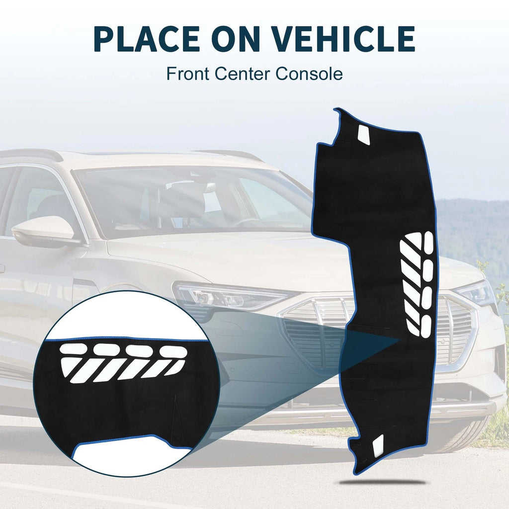 Dashboard Cover Mat for Audi Q2 (2016–2021) Sun Protector Pad Black Blue