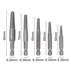 5 Pcs Hex Screw Extractors Drill Bit 1/4 Inch Broken Bolt Remover