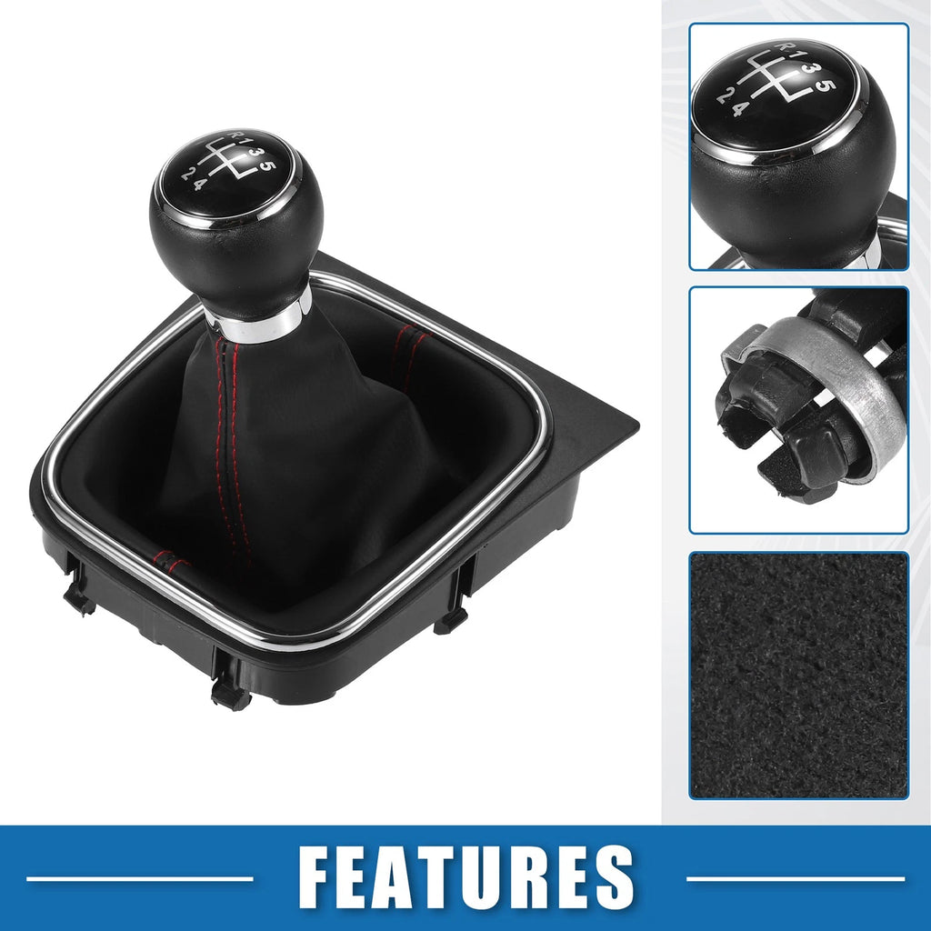 5 Speed Manual Gear Shift Knob with Gaiter Boot for Volkswagen Golf (2003–2009)