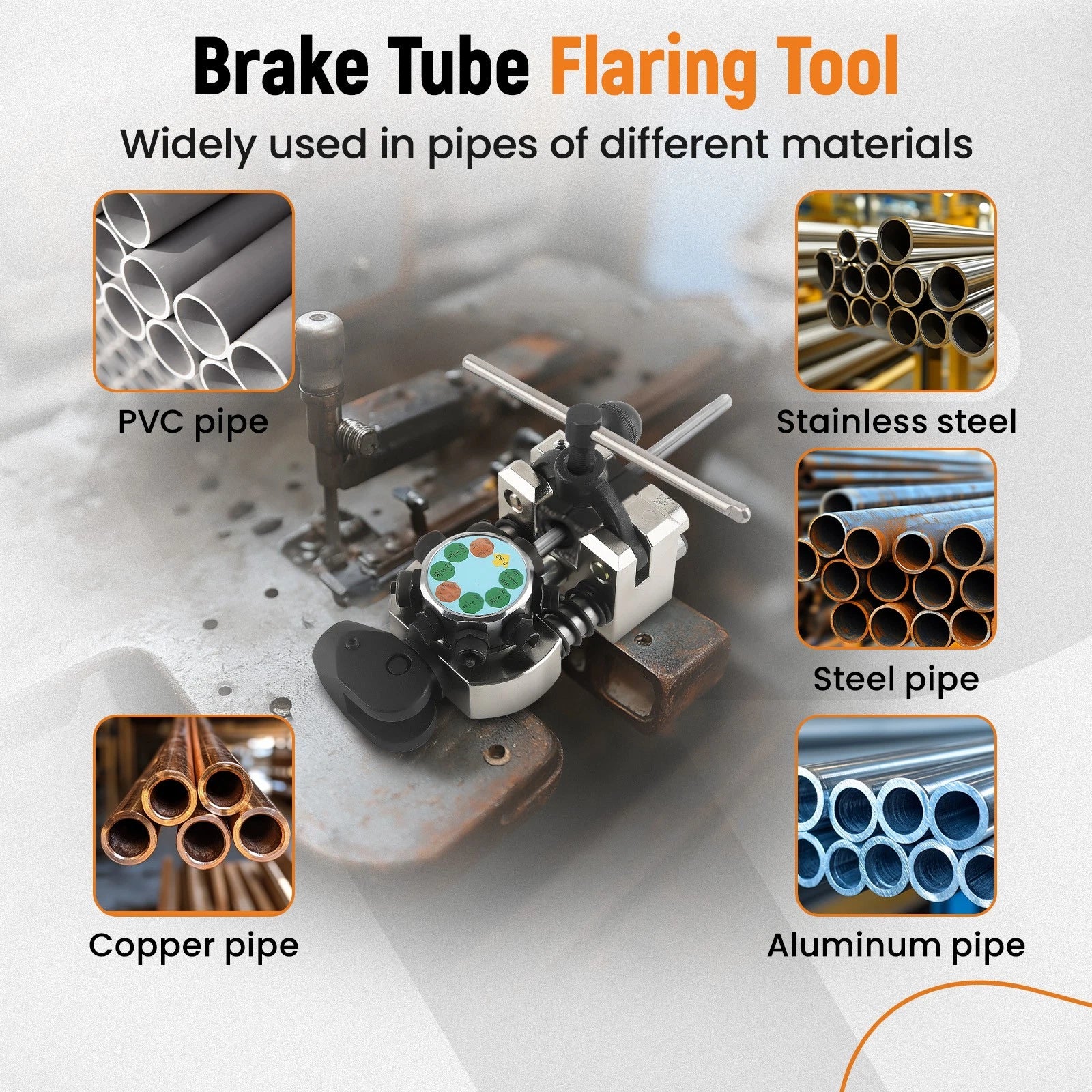 Brake Pipe Flaring Tool Kit for Automotive Applications (45 Degree)