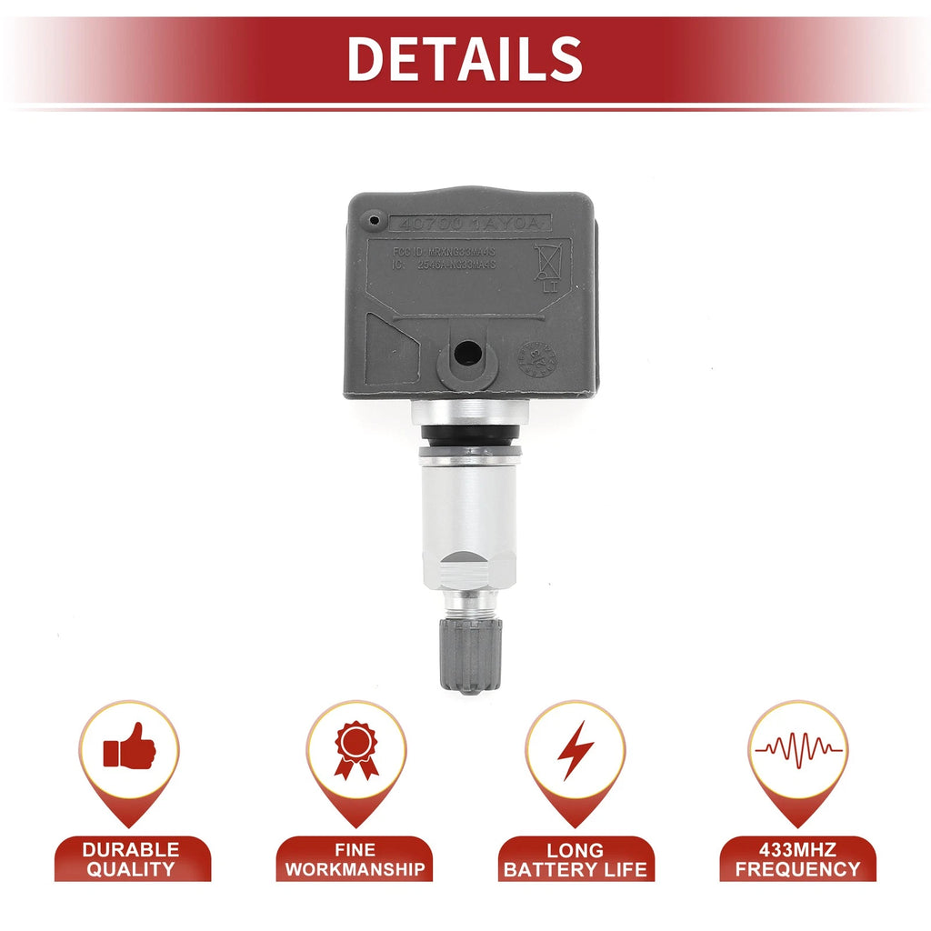 Tire Pressure Sensor for Infiniti G37 (2008–2013) 407001AY0A 433MHz