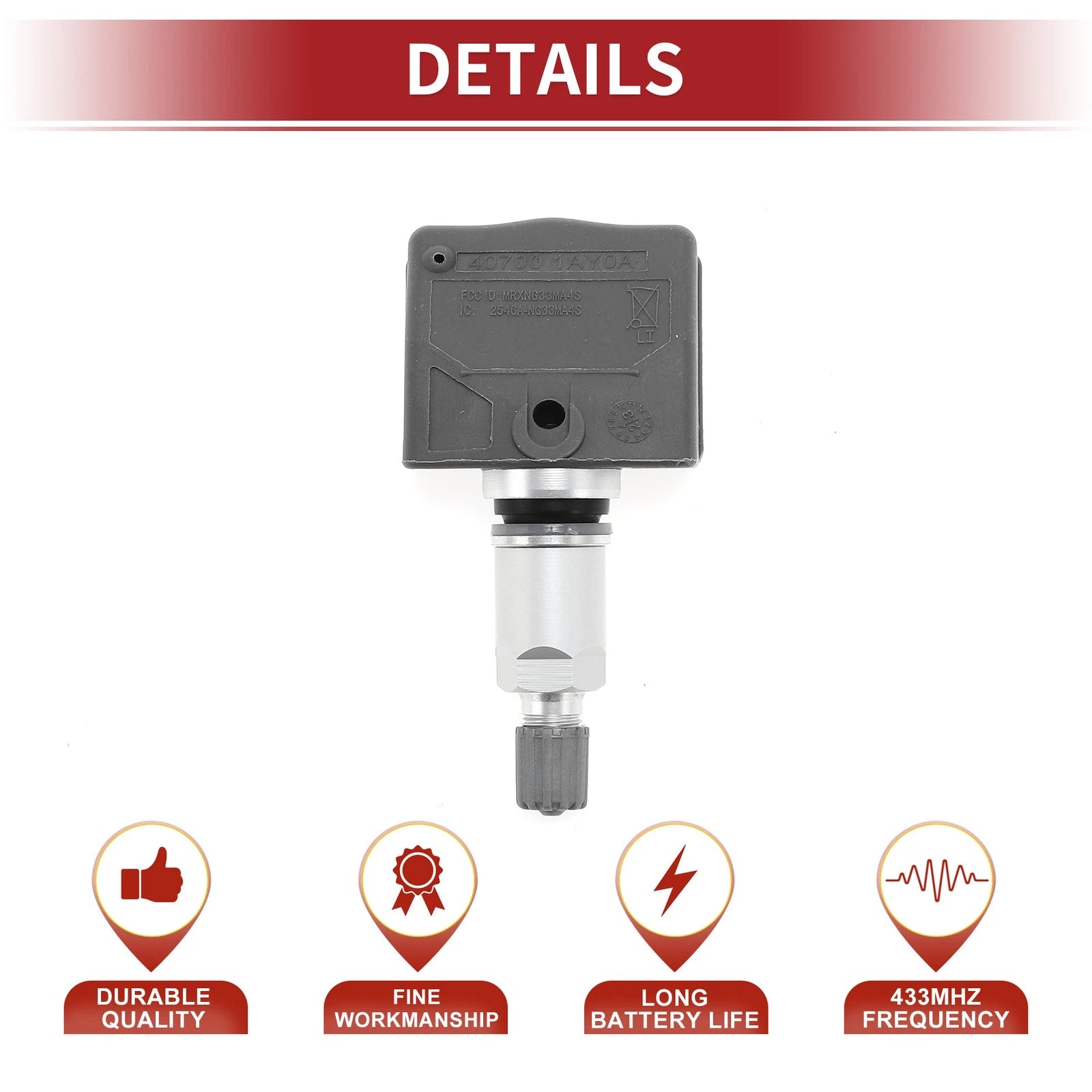 Tire Pressure Sensor for Infiniti G37 (2008–2013) 407001AY0A 433MHz