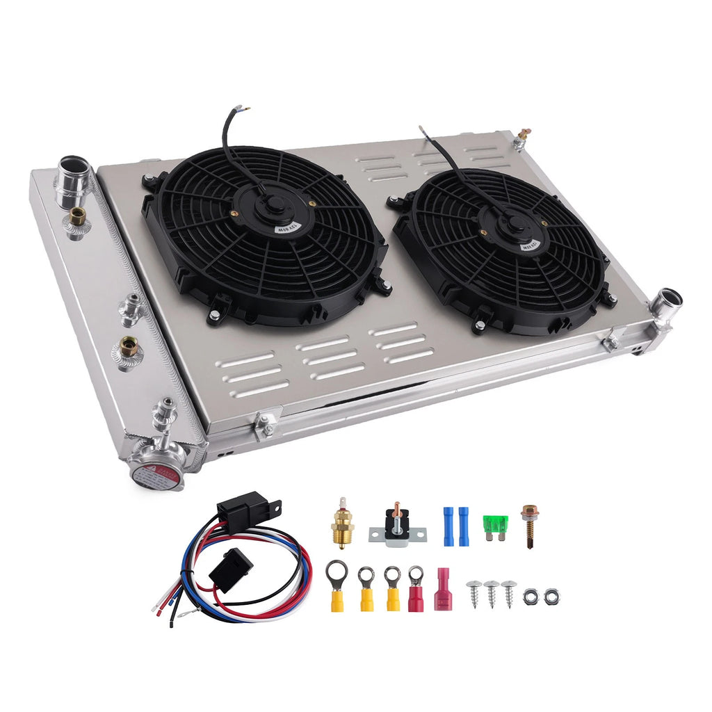 3 Row Aluminum Radiator Fan Kit for Buick Reatta 3.8L (1988–1991) 161 Cross Flow