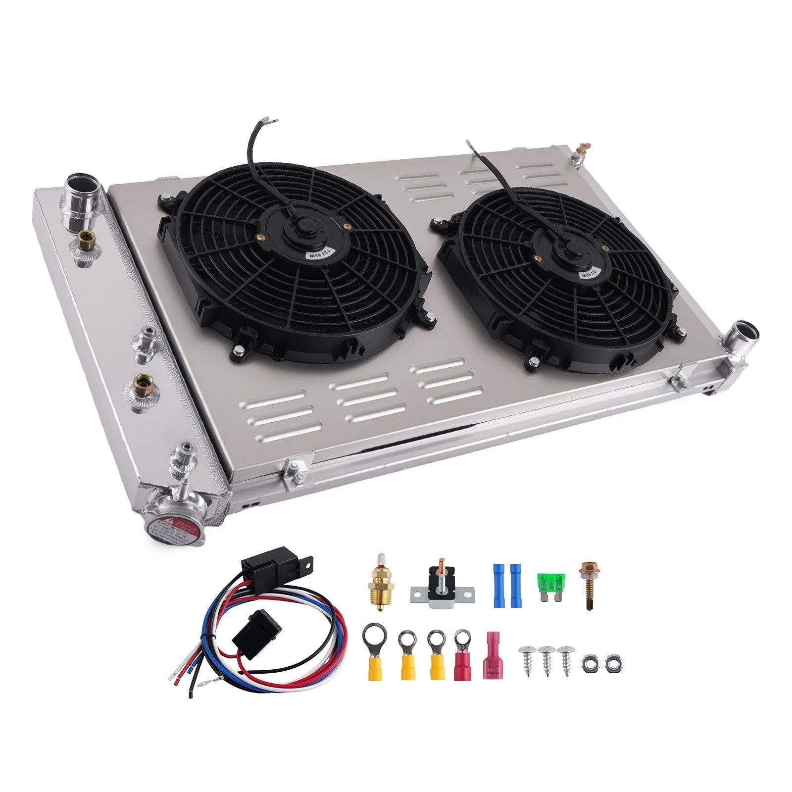 3 Row Aluminum Radiator Fan Kit for Buick Reatta 3.8L (1988–1991) 161 Cross Flow
