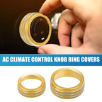 Set of 3 AC Radio Switch Knob Cover Decals for Dodge Durango (2014–2020) Gold Tone