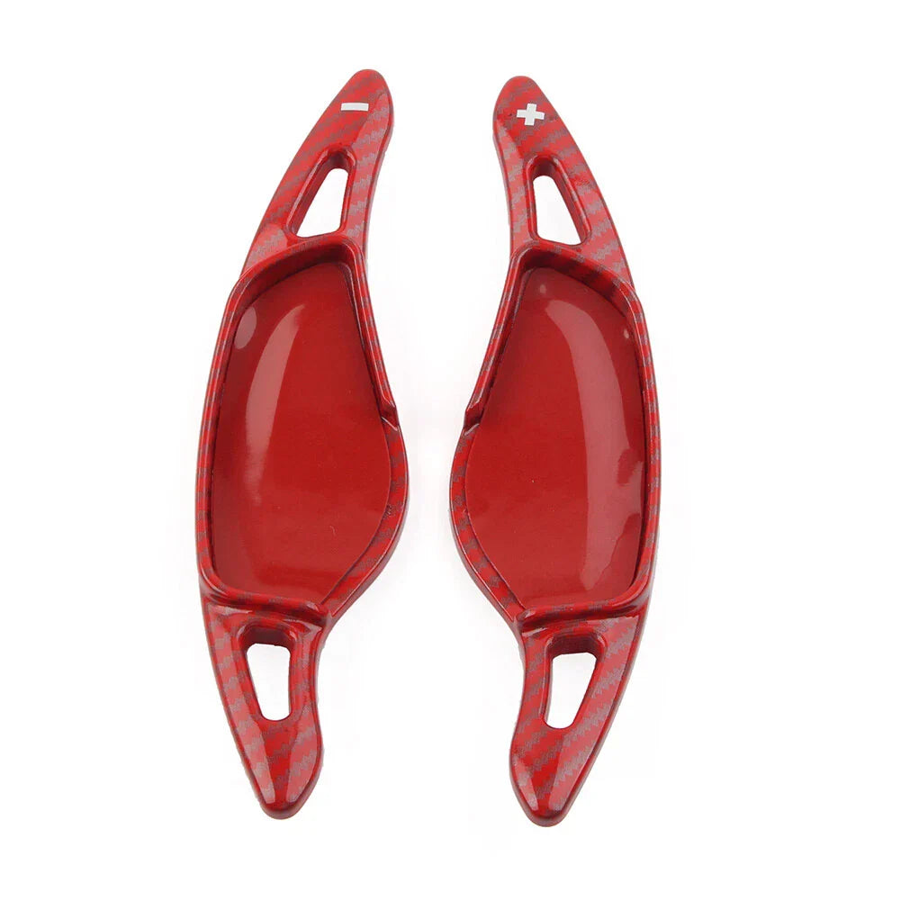 Carbon Fiber Red Steering Wheel Paddle Shifter Extensions for BMW 3/5/6/7/8 Series