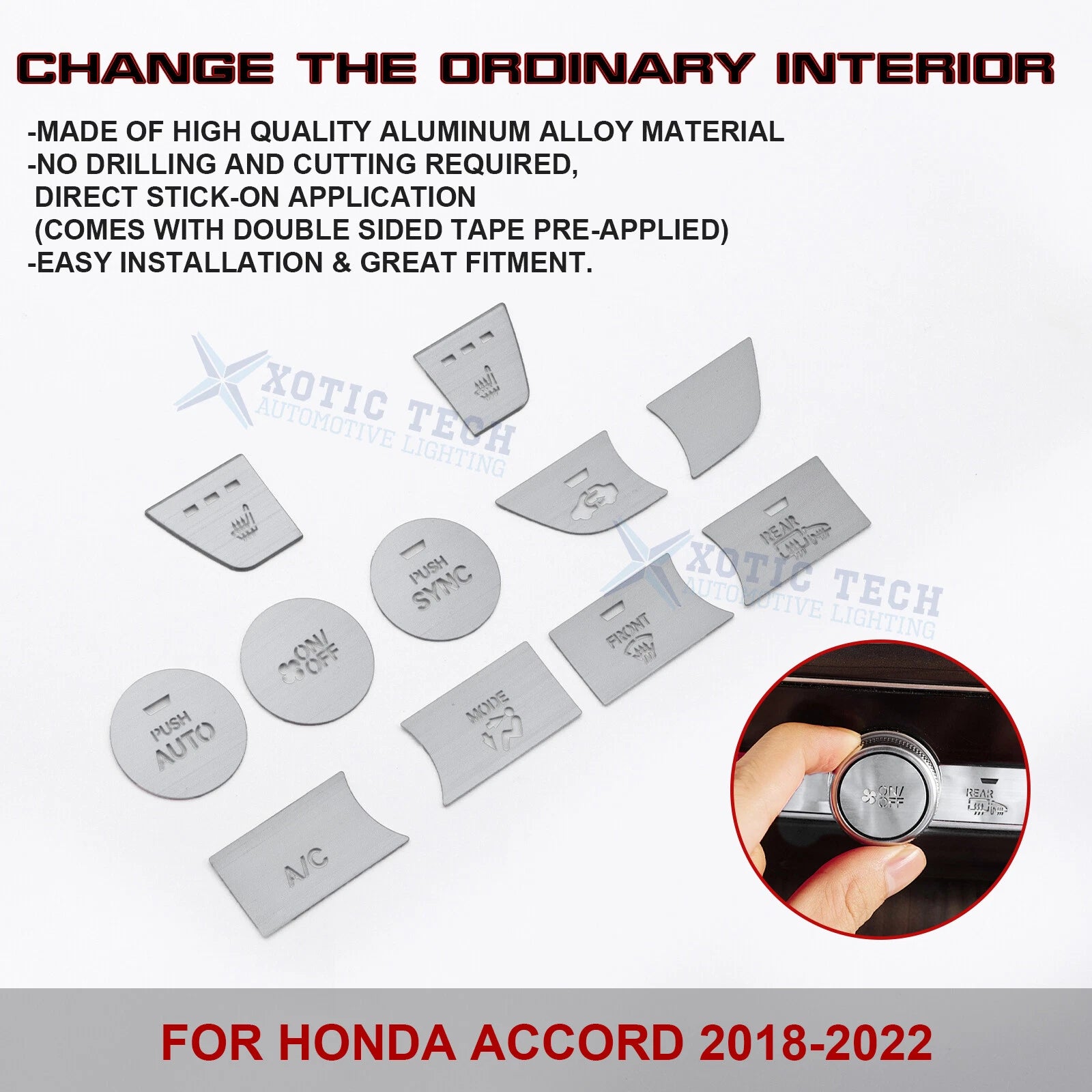 Center Console Dashboard Switch Cover for Honda Accord (2018-2022)