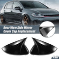 Pair Rearview Mirror Cover Overlay Gloss Black for Volkswagen Golf MK7 (2013–2020)