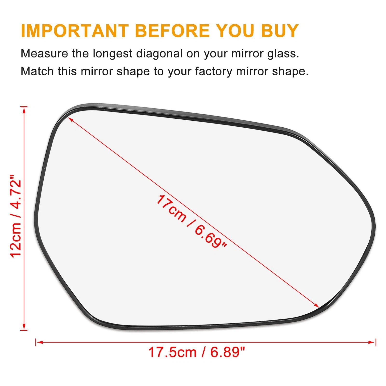 Right Side Heated Mirror Glass with Backing Plate 87931-47390 for Toyota Camry (2018–2023)