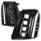 LED Switchback Quad Projector Headlights for Cadillac Escalade ESV EXT (2007–2014)