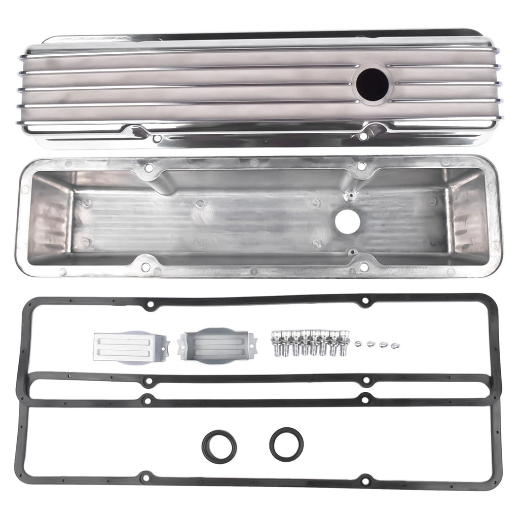 Finned Aluminum Tall Valve Covers for Chevrolet Small Block (283–400)