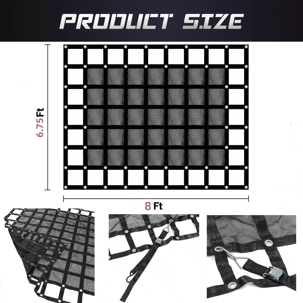 Heavy Duty Cargo Net for Pickup Trucks (6.75' x 8')