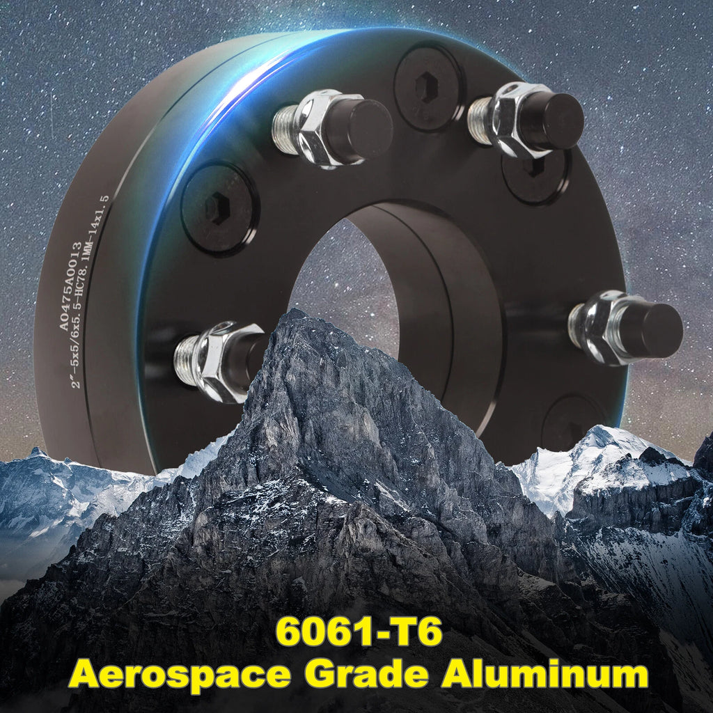 Set of 4 Wheel Adapter Spacers for GMC Chevy 5 Lug to 6 Lug (Fits 5x5 to 6x5.5)