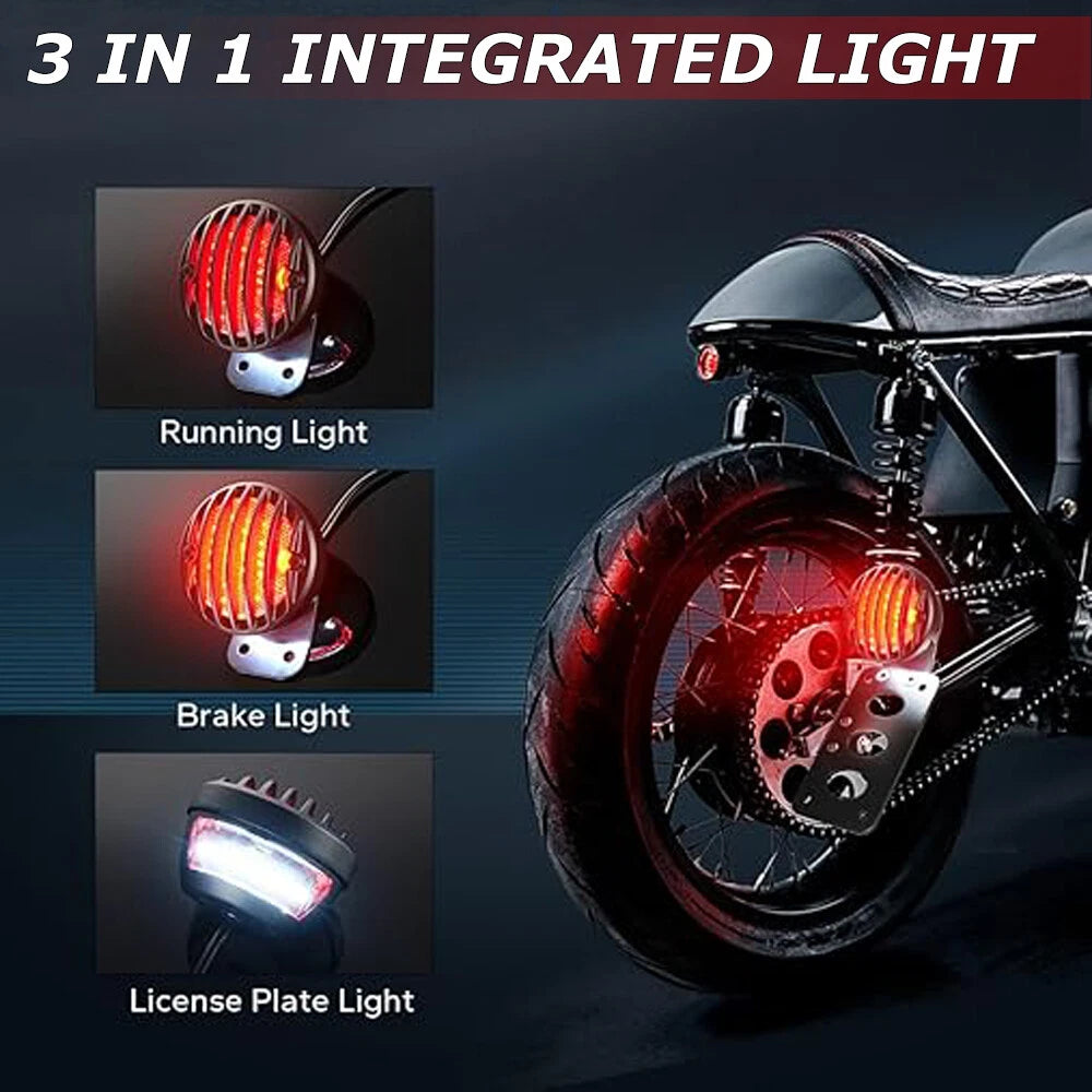 1" LED Tail Brake Light with Bracket for Harley Chopper Bobber Honda