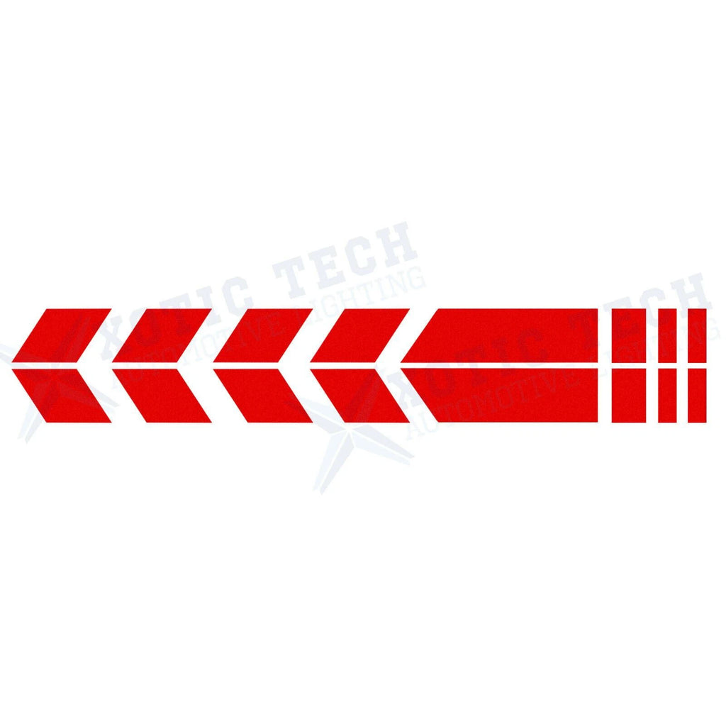 Universal Front Fender Reflective Stripe Stickers for Racing Style Red (-)
