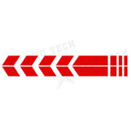 Universal Front Fender Reflective Stripe Stickers for Racing Style Red (-)