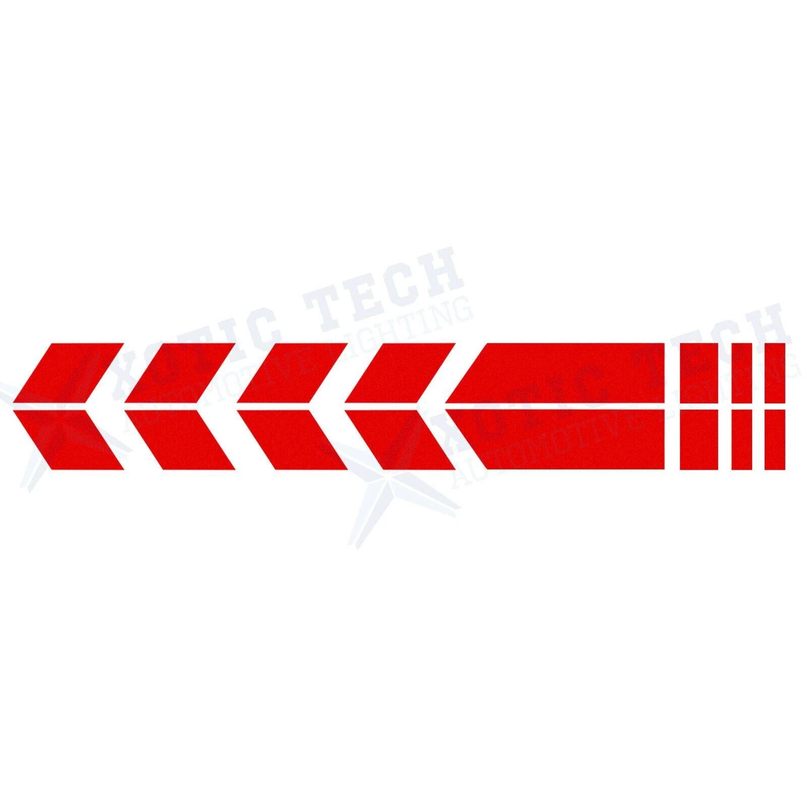 Universal Front Fender Reflective Stripe Stickers for Racing Style Red (-)