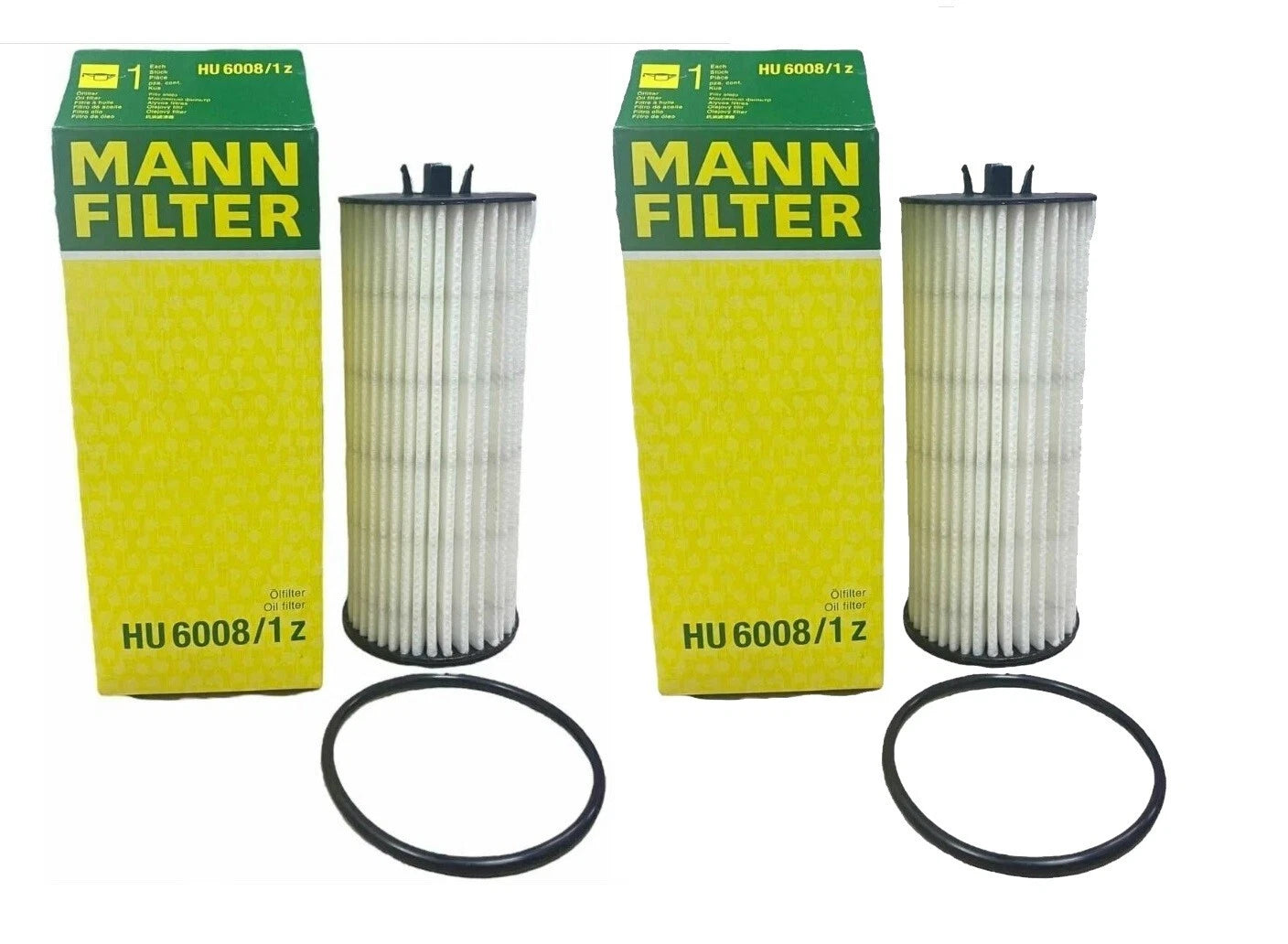 Set of 2 Engine Oil Filters HU 6008/1 for Aston Martin Mercedes-Benz