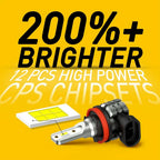 2X H11 H16 H8 LED Fog Driving Light Bulbs for Cars (6000K)
