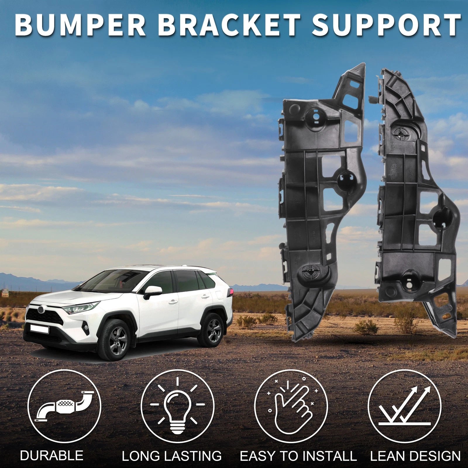 1 Pair Front Bumper Retainer Bracket No. 521450E070 for Toyota Highlander (2001–2007)