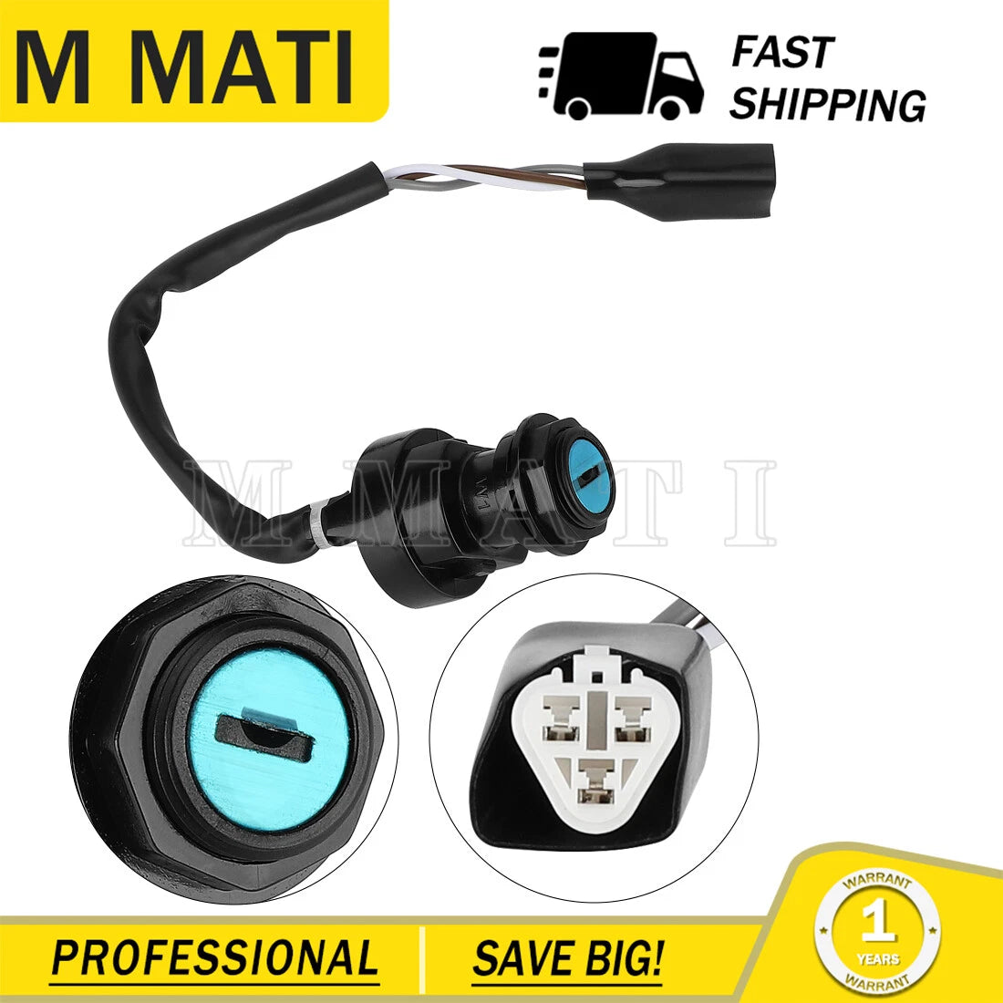 Ignition Key Switch for Kawasaki Brute Force KVF650 (2006–2013) / KVF750 (2005–2023)