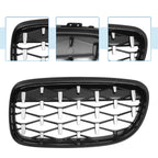 Front Hood Bumper Grille for BMW 335d 328i 335i xDrive Silver Tone Pair