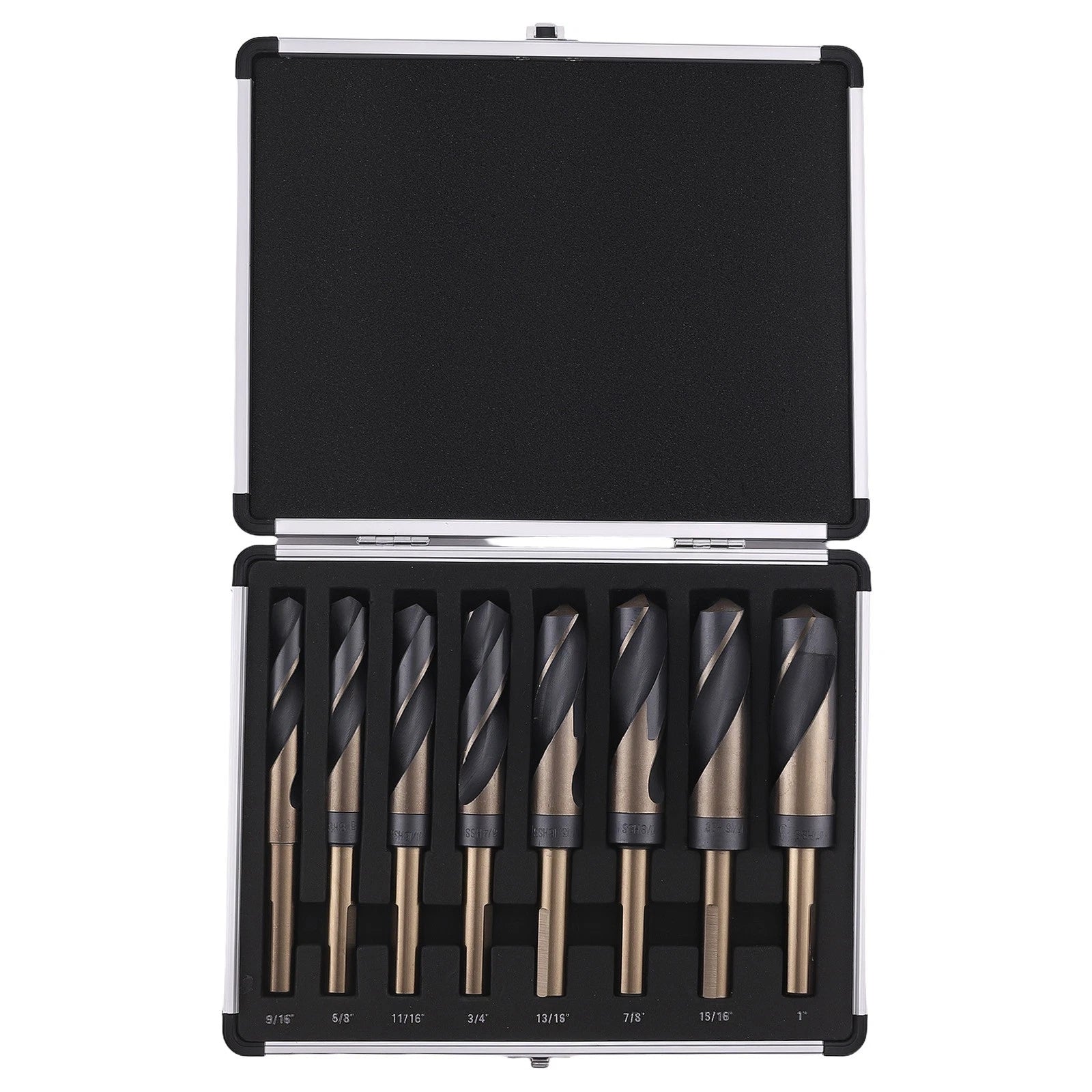 8PC Wood Drilling Bit Kit HSS 9/16-1" Split Point with Case