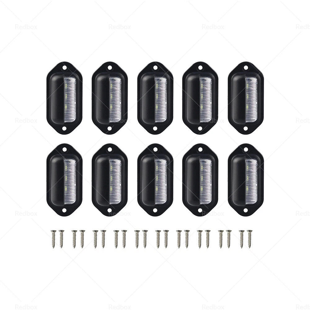 6X LED License Plate Light for Truck SUV Trailer Lorry (12V-24V)