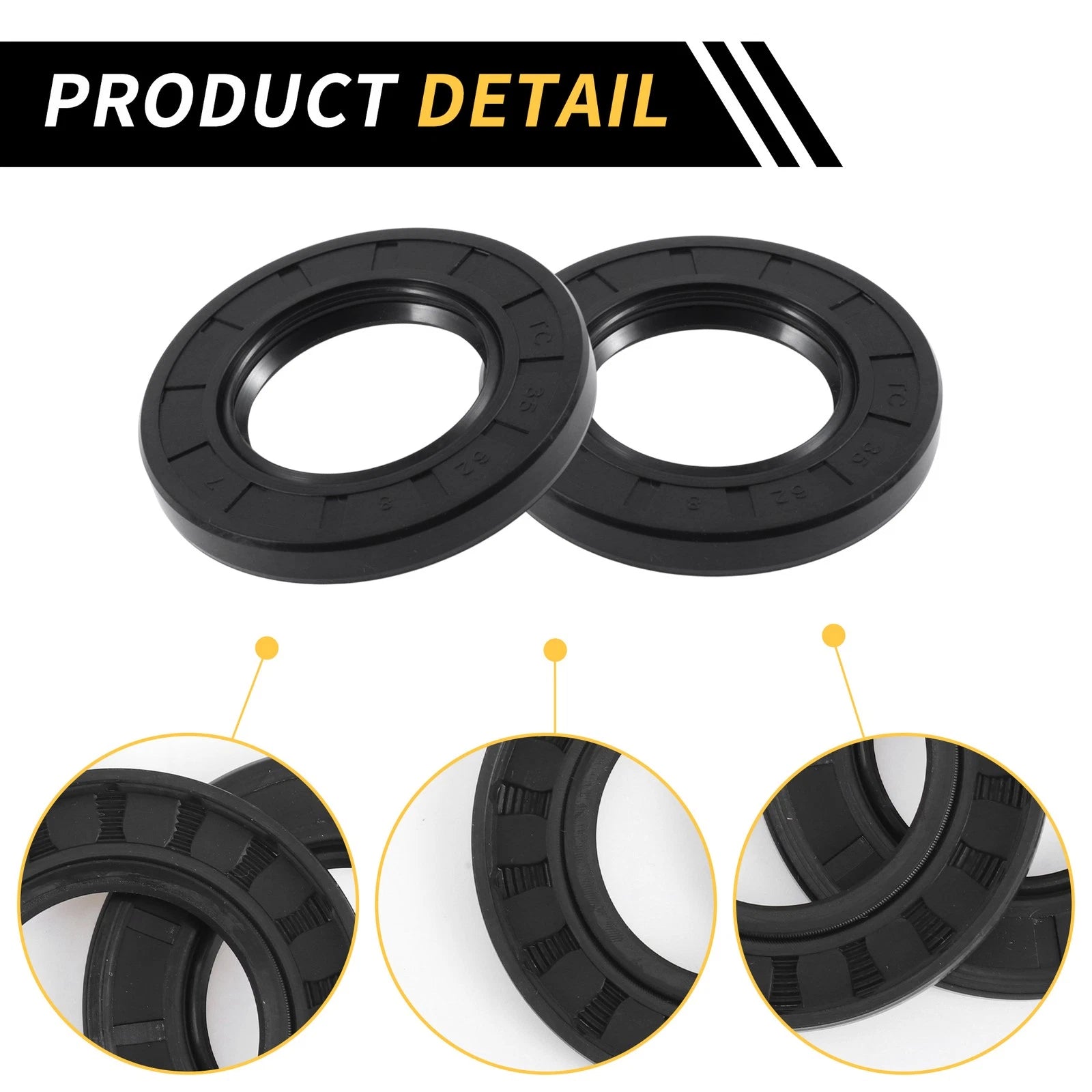 Set of 5 Oil Seal Rotary Shaft Seal NBR Rubber 35x62x8mm