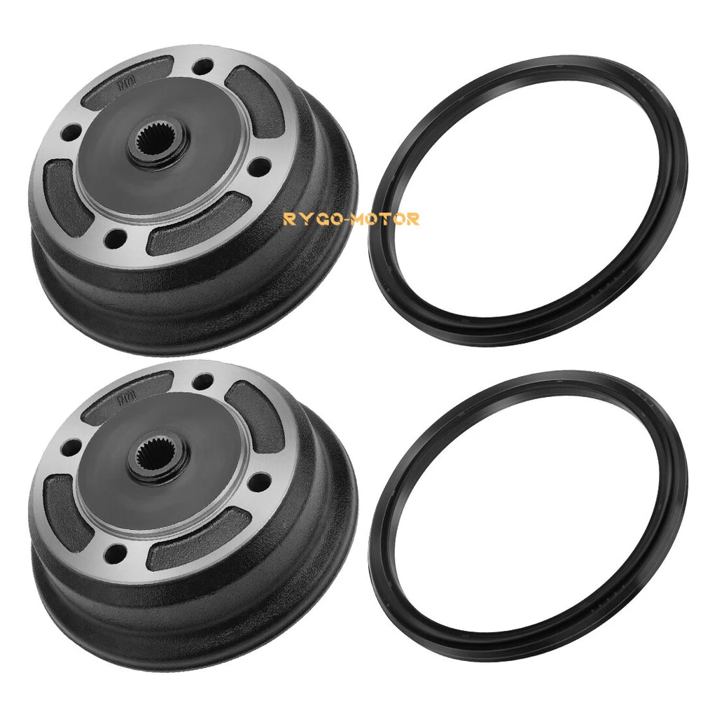 2X Rear Brake Drum Wheel Hub & Seal for Kawasaki Mule 3000 3010 (2001–2008)